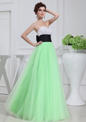 Apple Green Sweetheart Floor-length Sequins Apple Green Prom Dress