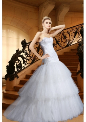 Mermaid Appliques and Beading Wedding Dress with Sweetheart