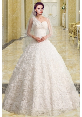 Princess Sweetheart Brush Train Beading Wedding Dresses for Church