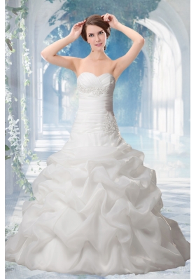 2014 Elegant Princess Sweetheart Wedding Dresses with Appliques
