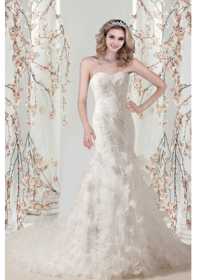 Mermaid Sweetheart Appliques Wedding Dresses