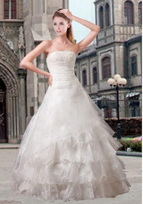 Fashionable A Line Strapless Wedding Dress for 2014