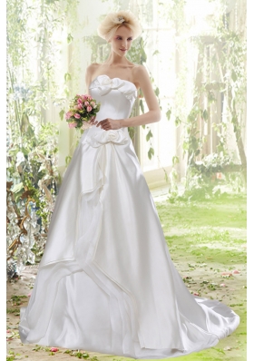 Affordable Princess Strapless Court Train Wedding Dress for 2015
