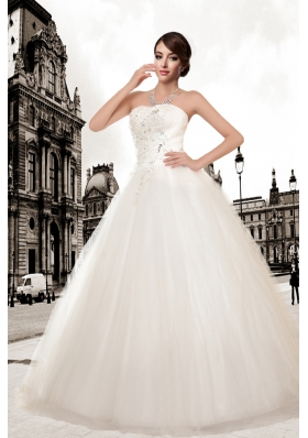 Ball Gown Strapless Hot Sale Wedding Dresses with Appliques