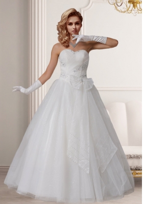 Sweet Princess Sweetheart Beading Wedding Dresses With Bows