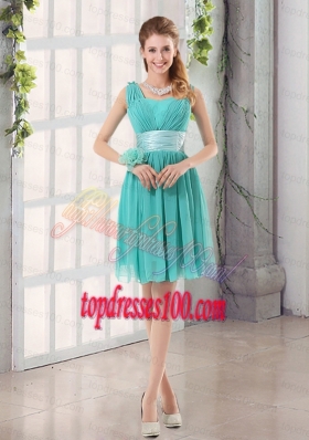 Straps Ruching Sweetheart A Line 2015 Elegant Bridesmaid Dress