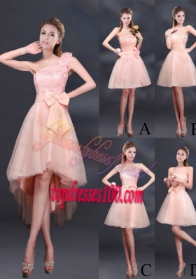 2015 Lace Up Organza Bridesmaid Dress with A Line