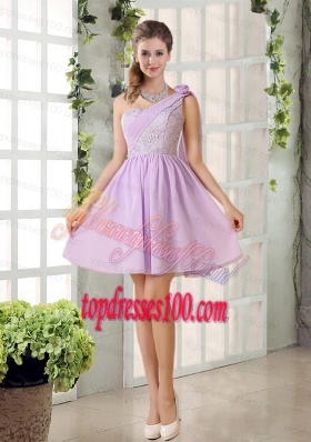 The Most Popular Lilace One Shoulder A line Bridesmaid Dress with Rushing