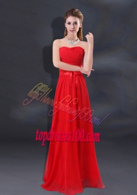 2015 Ruching Empire Bridesmaid Dresses with Belt