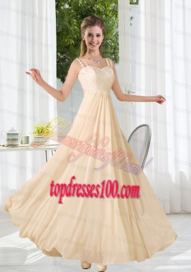 2015 Straps Empire Bowknot Lace Bridesmaid Dress