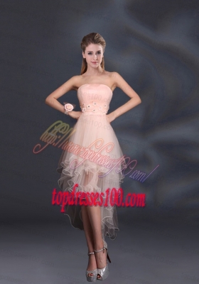 Appliques Strapless Ruffles Organza 2015 Sturning Bridesmaid Dresses