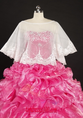 Lace Scoop Beading Organza Shawls for Spring