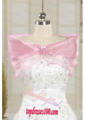 Pretty Beading Pink Wedding Party Shawls  for 2015