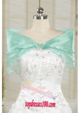 Ice Blue Organza Beading Shawls for Wedding