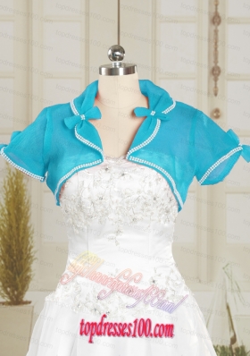 Baby Blue Wedding Party Organza Shawls with Beading