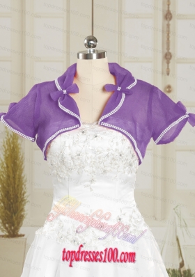 Simple Red Purple Organza Shawls with Beading