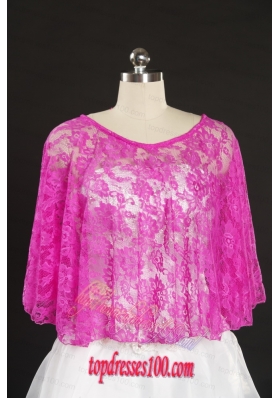 Elegant Hot Pink Beading Lace Wraps for 2015