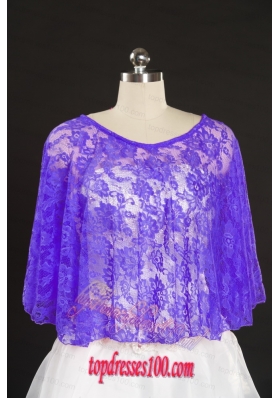 Purple Beading Lace Hot Sale Wraps for 2015