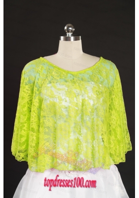 2015 Beading Lace Yellow Green Hot Sale Wraps