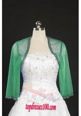 2015 Fall Long Sleeves Organza Wraps in Green