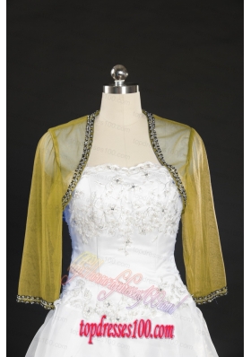 Discount Beading Long Sleeves Olive Green Wraps for 2015