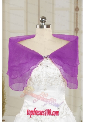 2015 Open Front Beading New Style Shawls in Purple