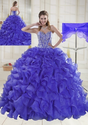 Hot Sale Sweetheart Brush Train Beaded Decorate Quinceanera Dresses in Sweet 16