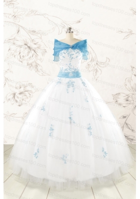 Discount White Quinceanera Dresses with Appliques for 2015