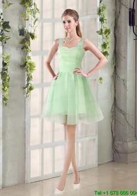 Ruching Organza A Line Straps Prom Dress with Lace Up