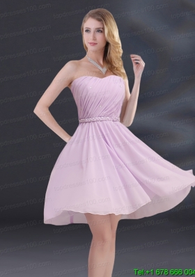 A Line Sweetheart Prom Dress with Ruhing and Belt - US$96.35