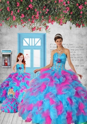 Multi-color Appliques and Ruffles Princesita Dress for 2014 Party