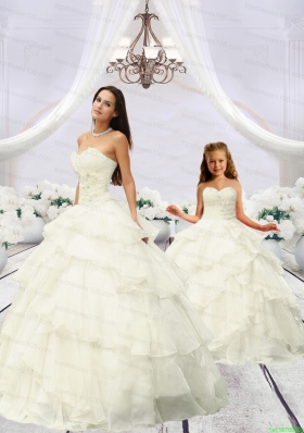 2015 Trendy Beading and Ruching Ivory Princesita Dress