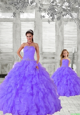 2015 Fashionable Beading and Ruching Lavender Princesita Dress