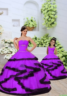 Top Seller Beading and Ruching Princesita Dress in Eggplant Purple for 2015