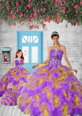 2015 Remarkable Appliques and Ruffles Colorful Princesita Dress