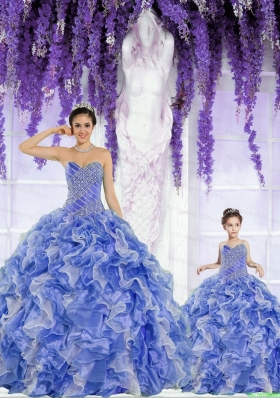 New Style Organza Beading and Ruffles Princesita Dress in Blue