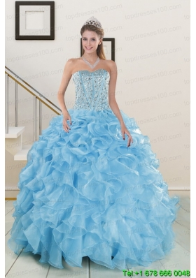 Brand new Beading Apple Green 2015 Quinceanera Dresses