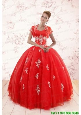 2015 Ball Gown Sweetheart Appliques Quinceanera Dresses