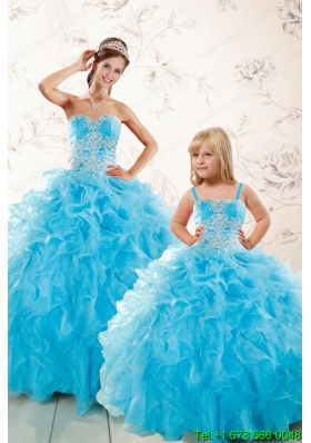 Aqua Blue Ball Gown Sweetheart Beading Princesita Dresses