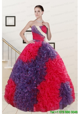 New Style Beading and Ruffles Multi-color Quinceanera Dresses