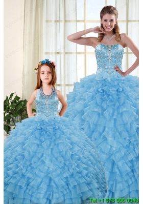 2015 Pretty Sweetheart Baby Blue Princesita Dresses with Beading