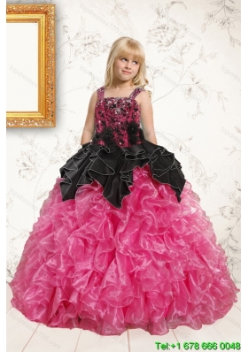 Exclusive Pink Flower Girl Dress with Beading and Ruffles