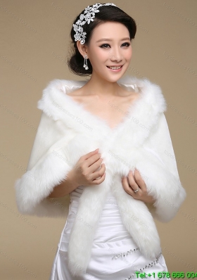 2015 The Most Popular White Wraps with Faux Fur