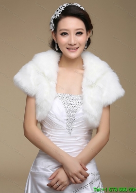 2015 Fashionable Faux Fur White Wraps