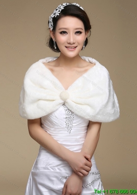 2015 Luxurious Faux Fur Wraps in White