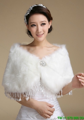 2015 Wonderful Rabbit Fur Shawls with Rhinestone