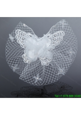 2014 Cheap Tulle Beading Wedding Net Yarn Briadl Hat