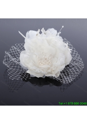 2014 Unique Tulle White Fascinators with Pearls