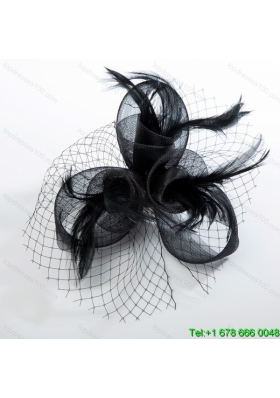 2014 Fashionable Tulle Black Net Yarn Briadl Hat