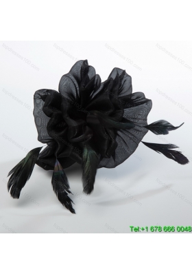 Affrodable Black Organza Fascinators with Feather